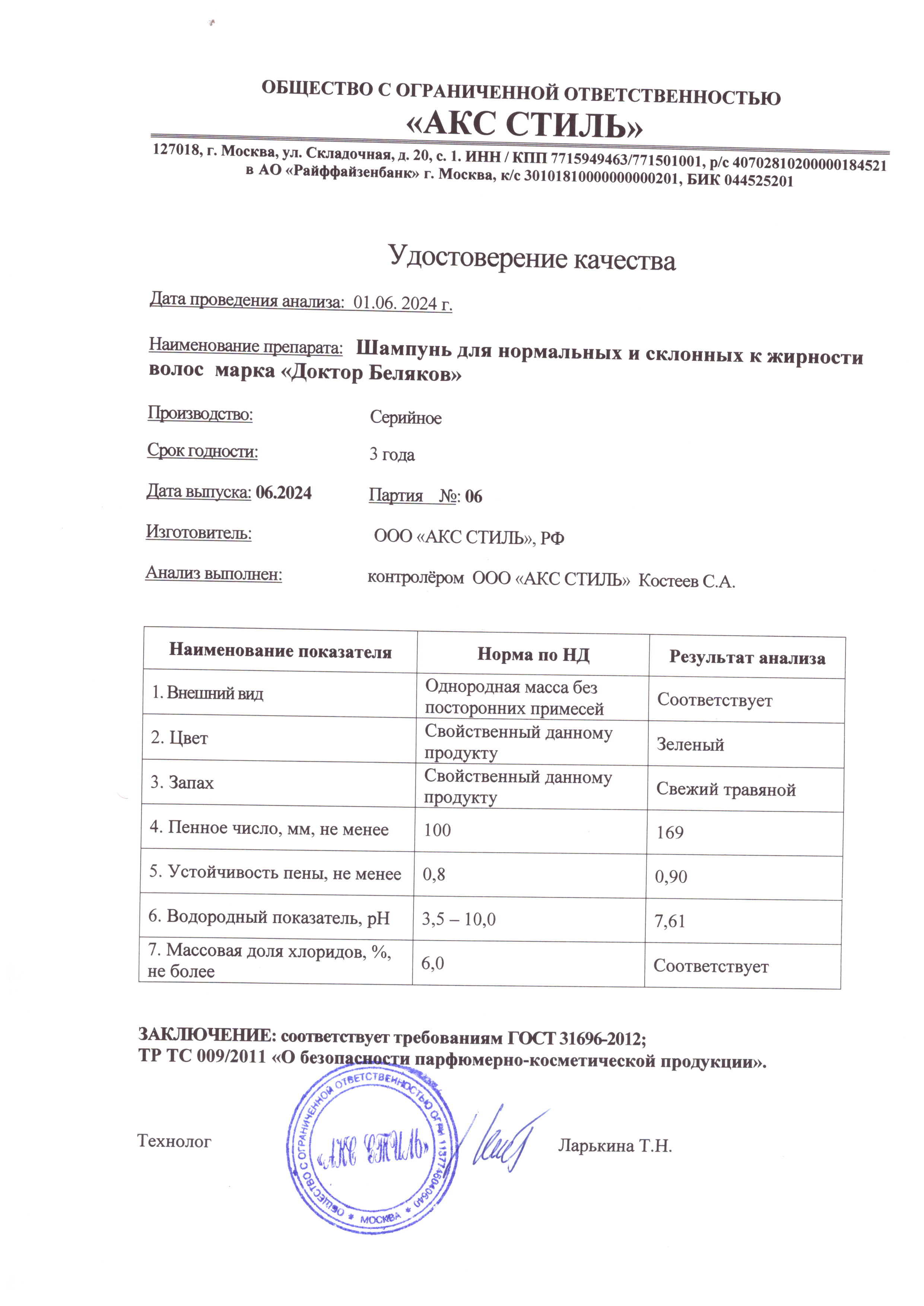 Паспорт №062024